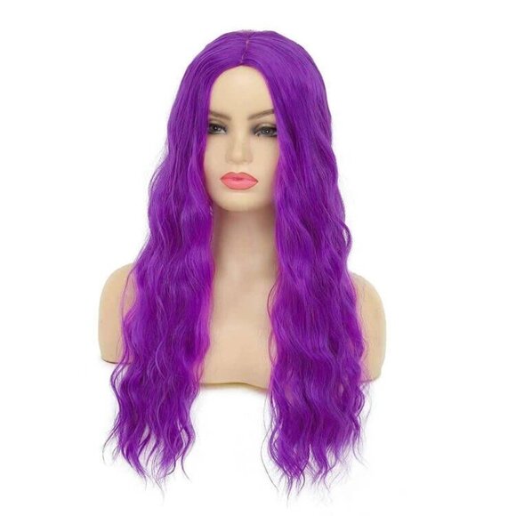 Middle Part Purple Wavy Wig - Picture 1 of 5